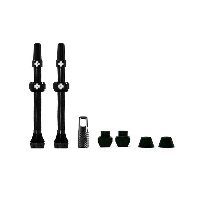 JUEGO VALVULAS MUC-OFF V2 TUBELESS 60 MM NEGRO