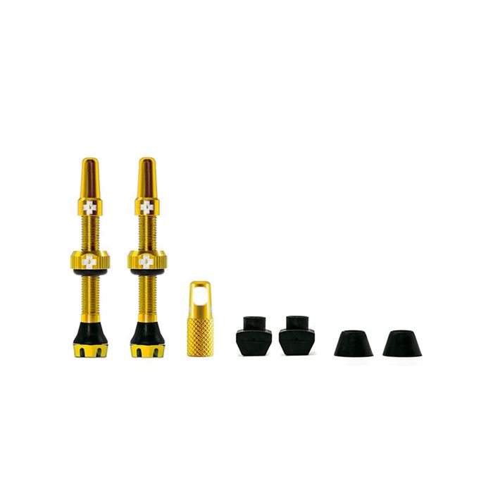 JUEGO VALVULAS MUC-OFF V2 TUBELESS 44 MM ORO