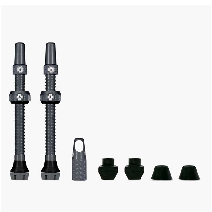 JUEGO VALVULAS MUC-OFF V2 TUBELESS 44 MM GRIS
