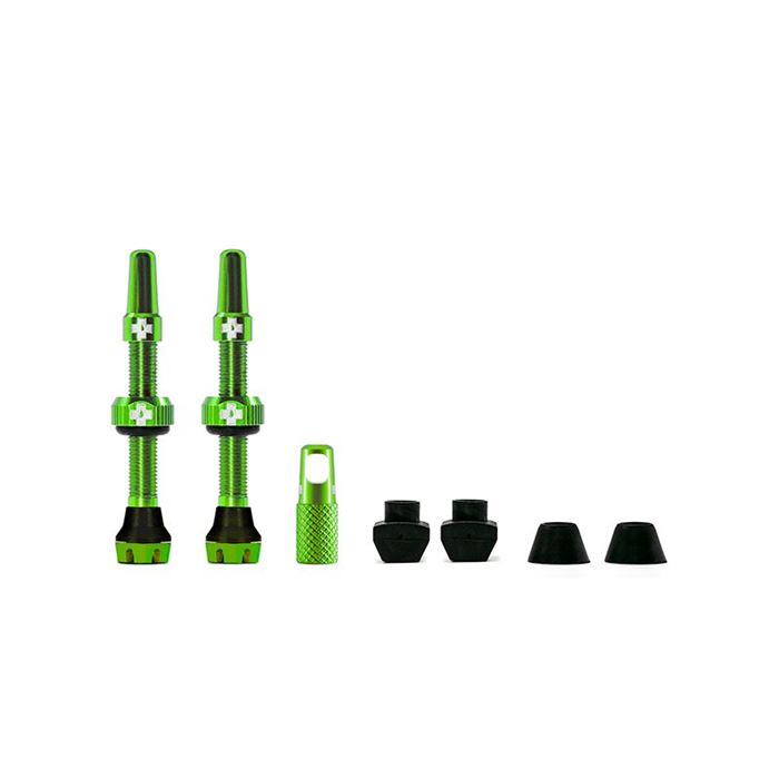 JUEGO VALVULAS MUC-OFF V2 TUBELESS 44 MM VERDE